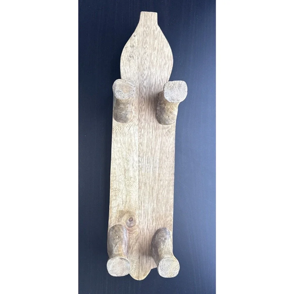 American Folk Art Carved Wooden Pig Tray Sculpture Standing Wood.